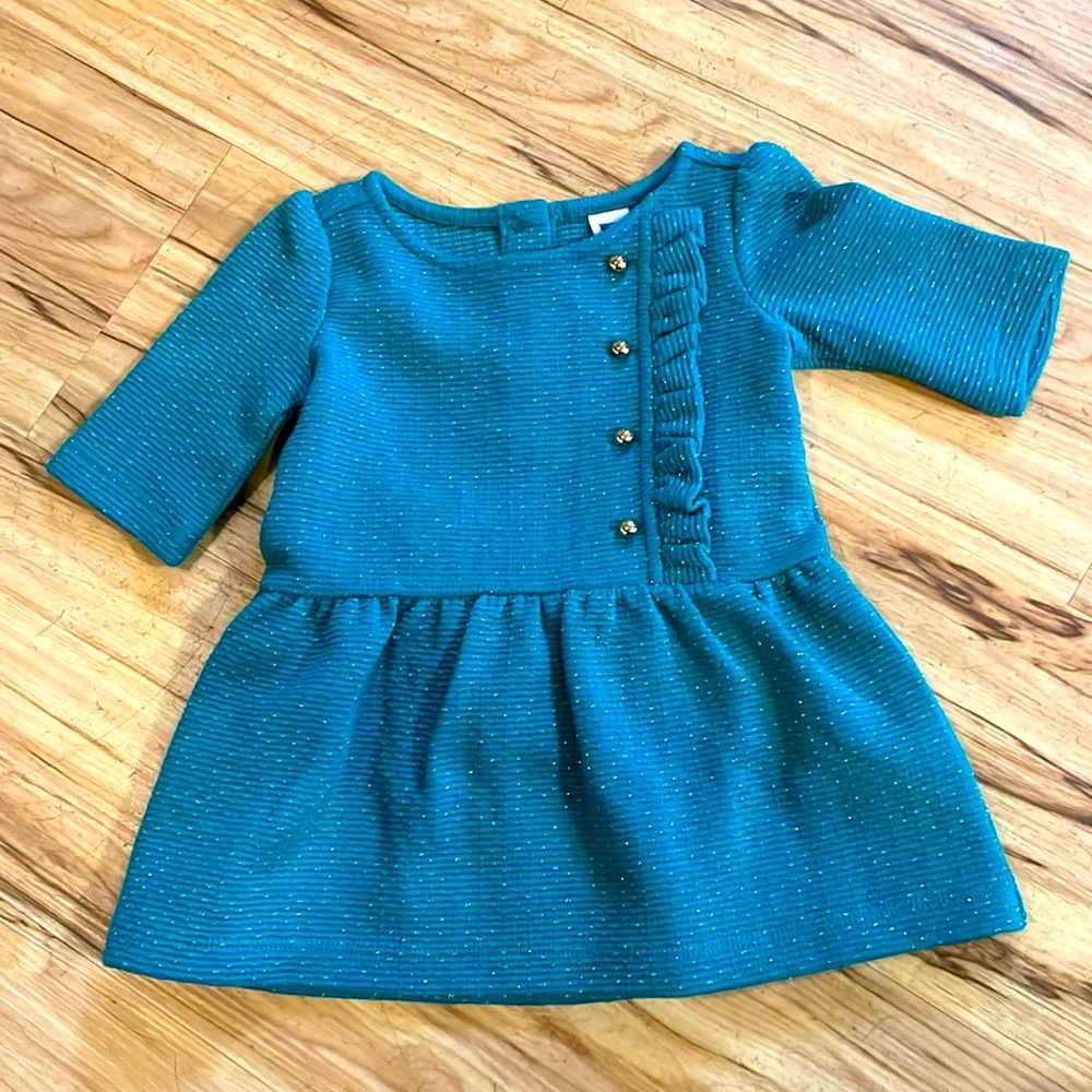 Janie and Jack 6-12 green and gold dress